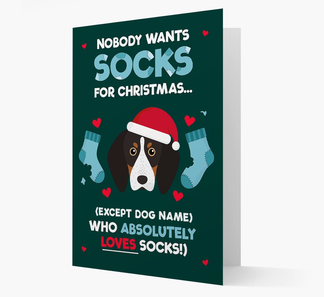 'Nobody Wants Socks for Christmas' - Personalised {breedFullName} Christmas Card