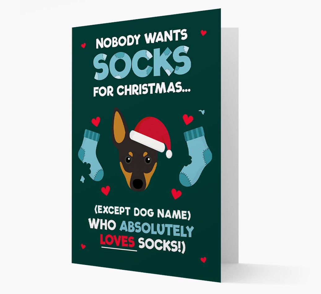 'Nobody Wants Socks for Christmas' - Personalized {breedFullName} Christmas Card