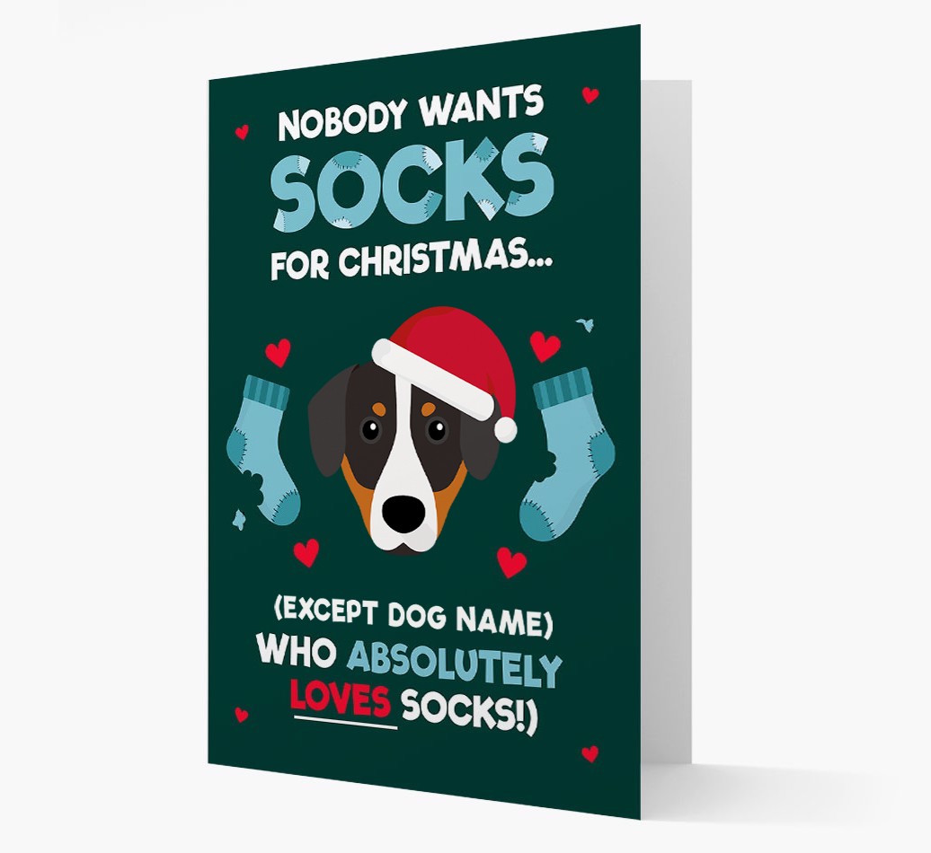 'Nobody Wants Socks for Christmas' - Personalized {breedFullName} Christmas Card
