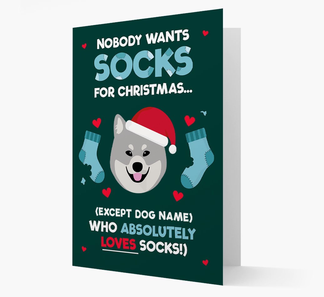 'Nobody Wants Socks for Christmas' - Personalised {breedFullName} Christmas Card