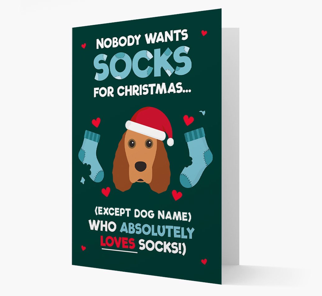 'Nobody Wants Socks for Christmas' - Personalized {breedFullName} Christmas Card