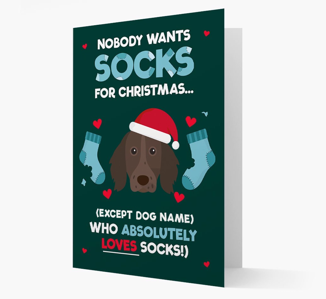 'Nobody Wants Socks for Christmas' - Personalized {breedFullName} Christmas Card