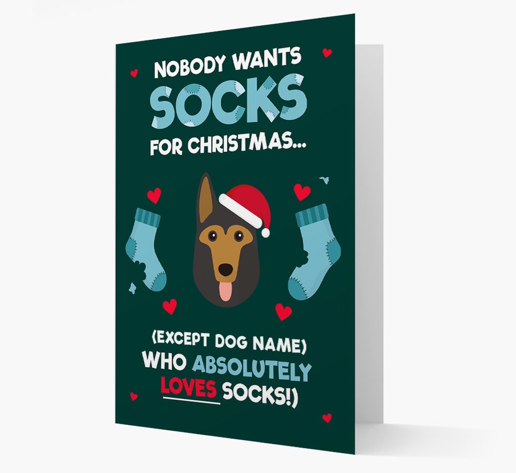'Nobody Wants Socks for Christmas' - Personalised {breedFullName} Christmas Card