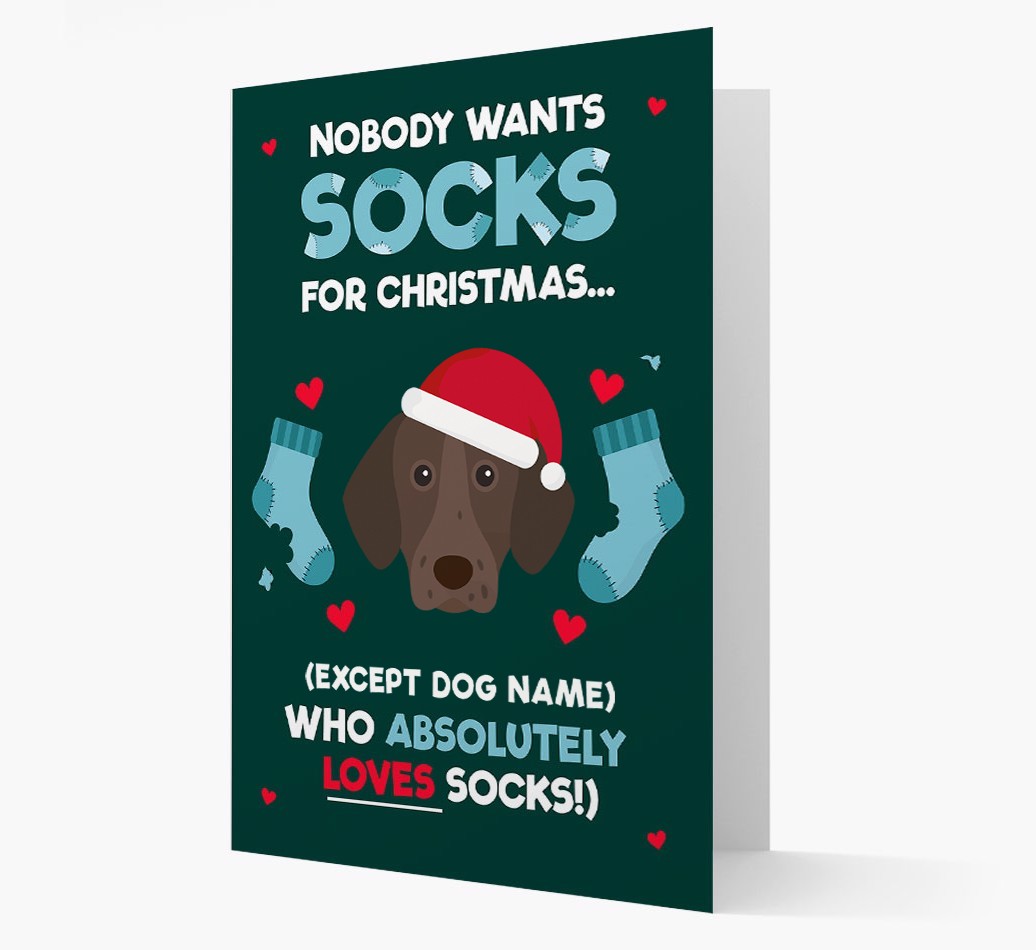 'Nobody Wants Socks for Christmas' - Personalized {breedFullName} Christmas Card