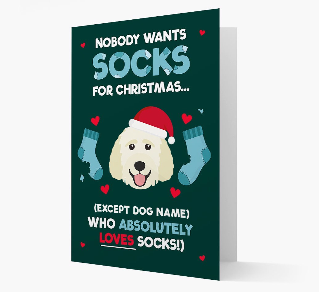 'Nobody Wants Socks for Christmas' - Personalized {breedFullName} Christmas Card
