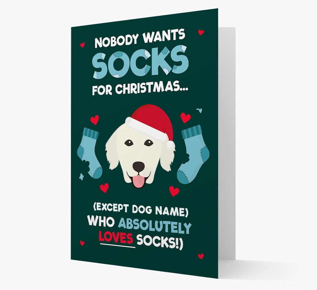 'Nobody Wants Socks for Christmas' - Personalized {breedFullName} Christmas Card
