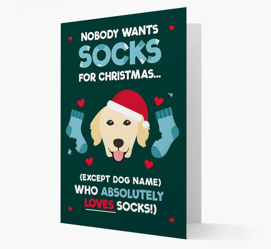 'Nobody Wants Socks for Christmas' - Personalized {breedFullName} Christmas Card