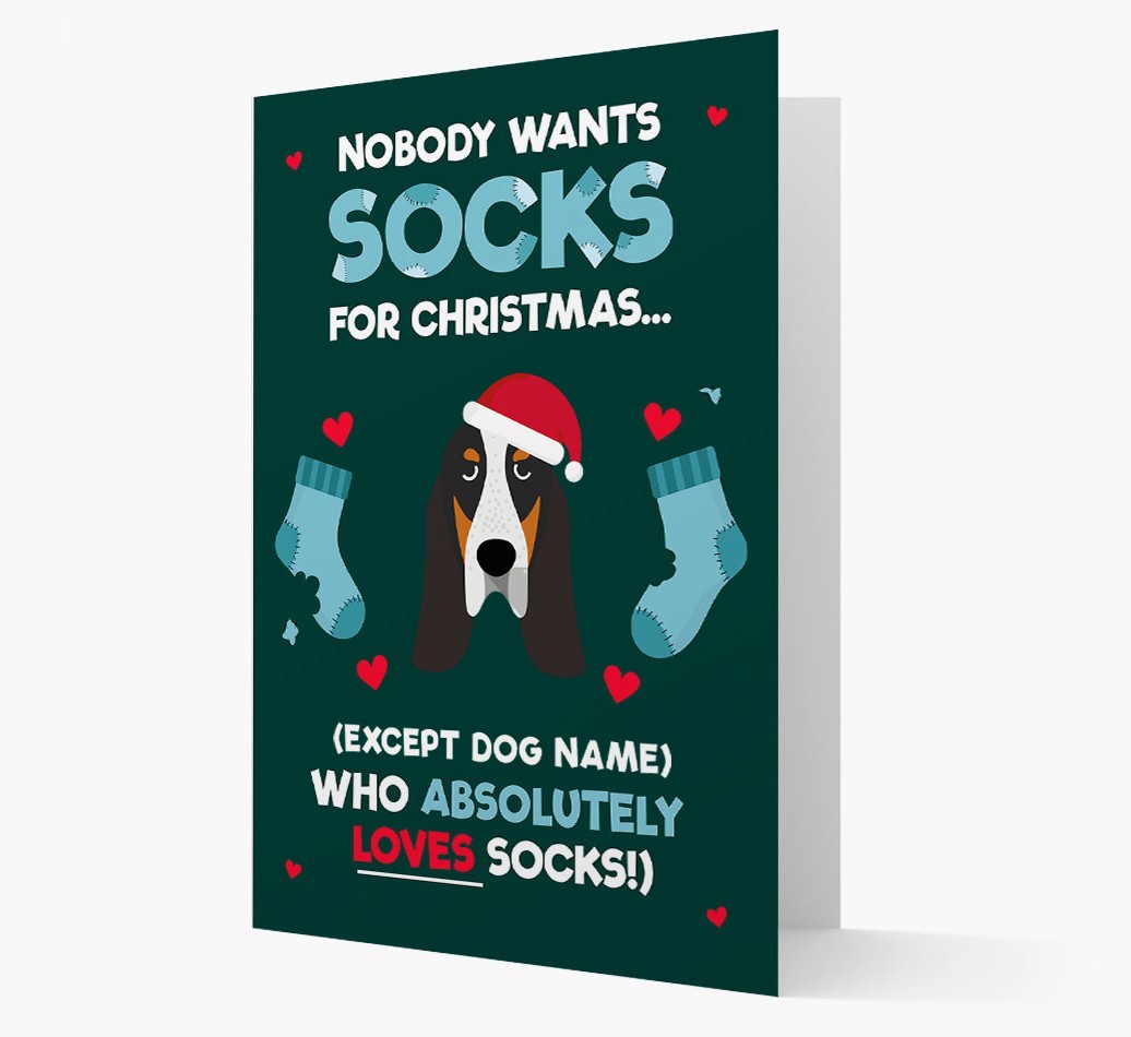 'Nobody Wants Socks for Christmas' - Personalized {breedFullName} Christmas Card