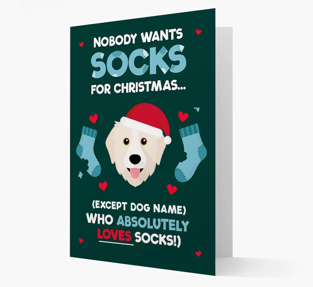 'Nobody Wants Socks for Christmas' - Personalized {breedFullName} Christmas Card