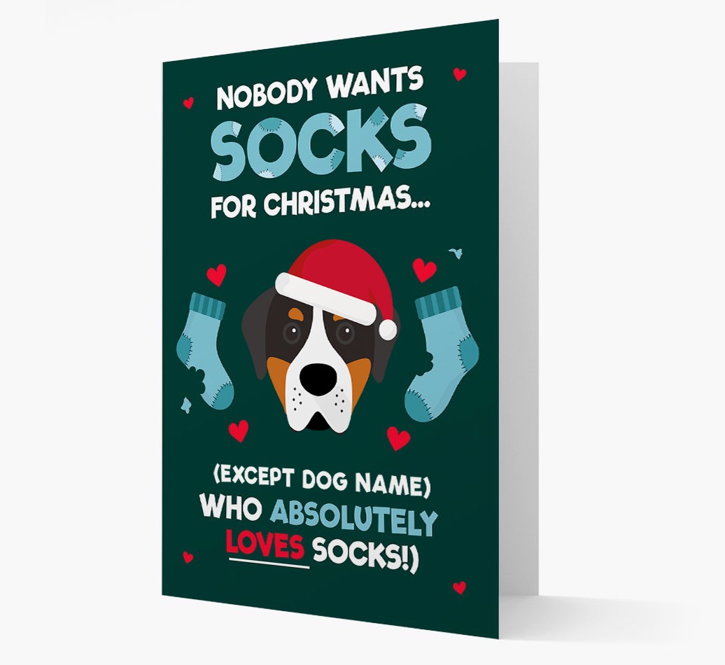 'Nobody Wants Socks for Christmas' - Personalized {breedFullName} Christmas Card