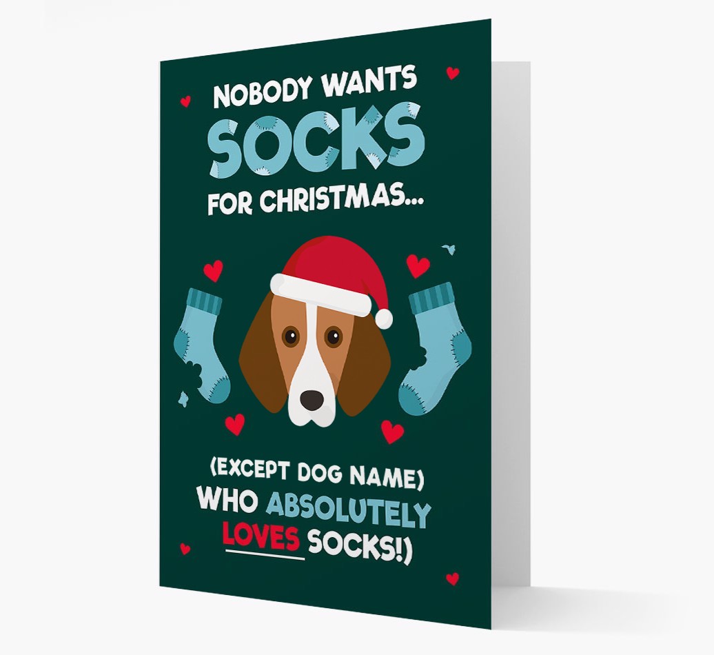 'Nobody Wants Socks for Christmas' - Personalised {breedFullName} Christmas Card