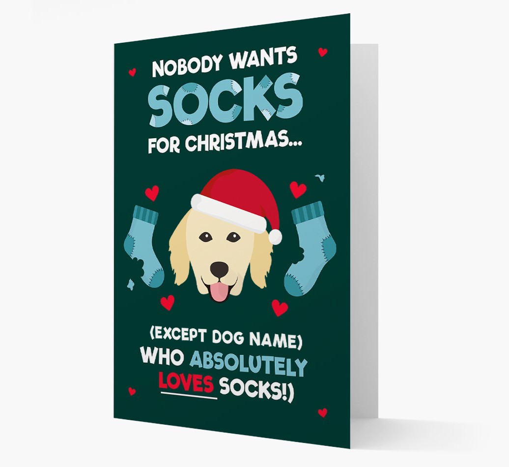 'Nobody Wants Socks for Christmas' - Personalised {breedFullName} Christmas Card