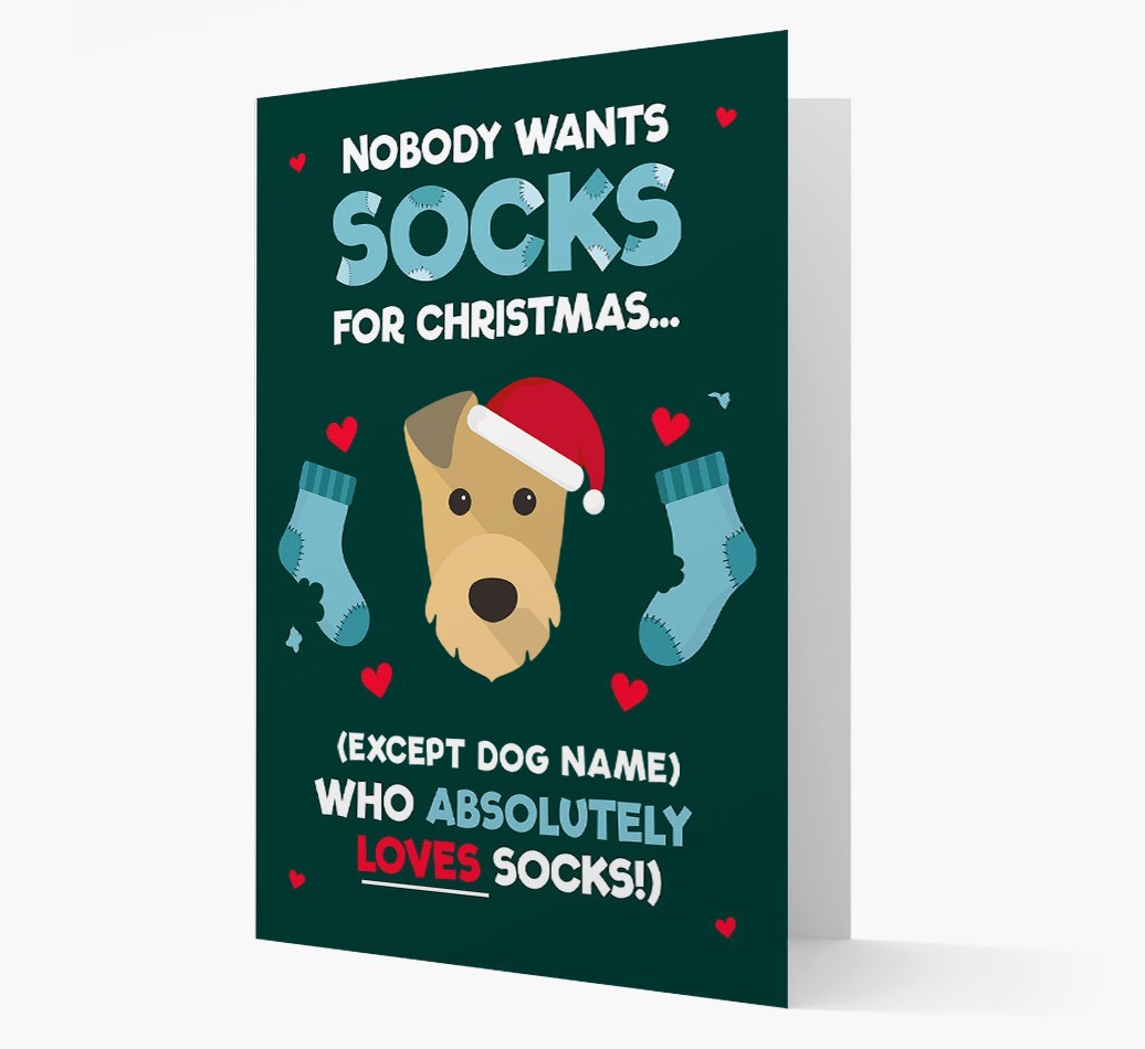 'Nobody Wants Socks for Christmas' - Personalized {breedFullName} Christmas Card
