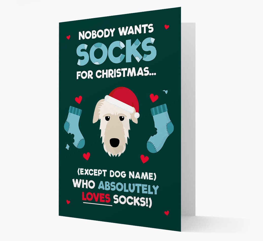 'Nobody Wants Socks for Christmas' - Personalized {breedFullName} Christmas Card