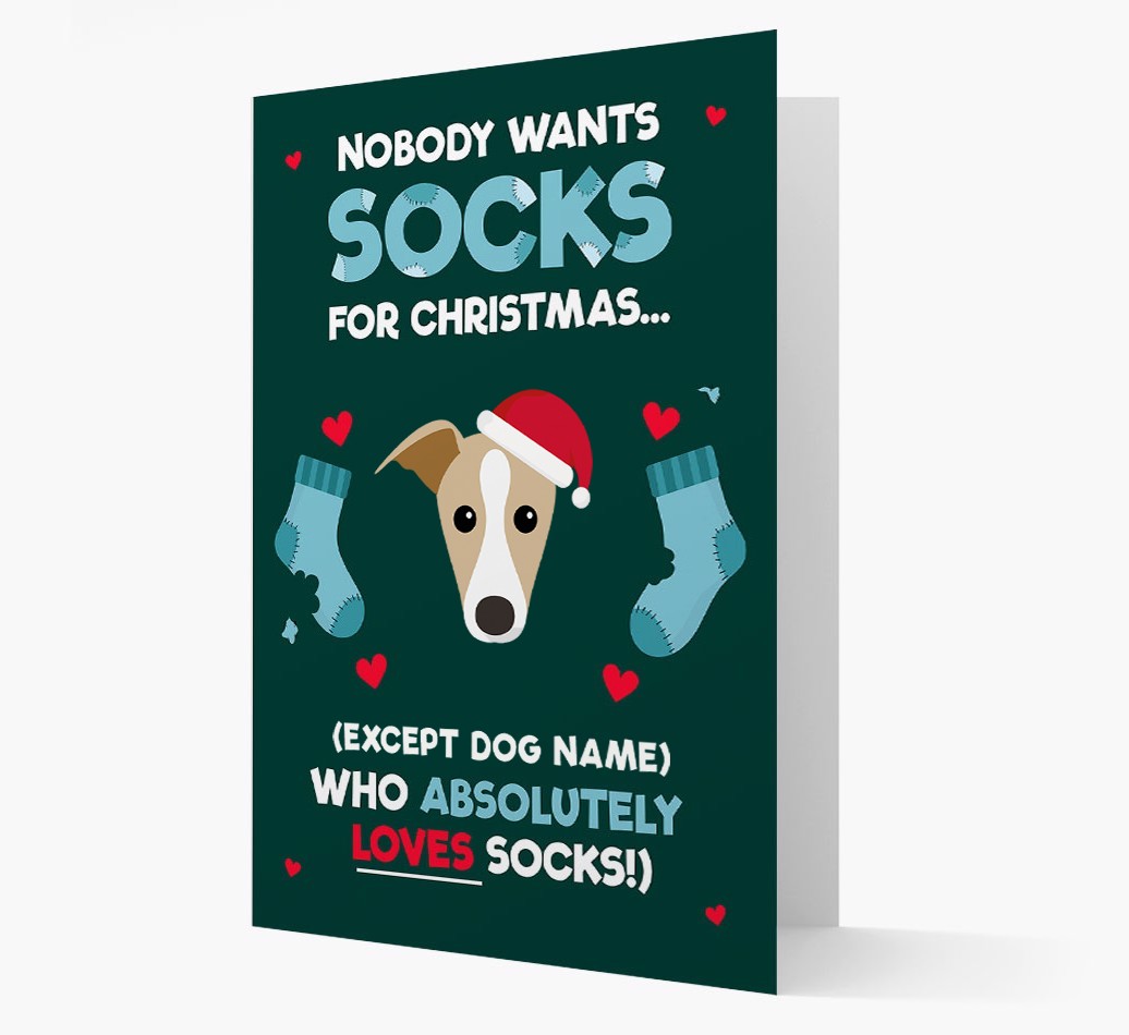 'Nobody Wants Socks for Christmas' - Personalised {breedFullName} Christmas Card