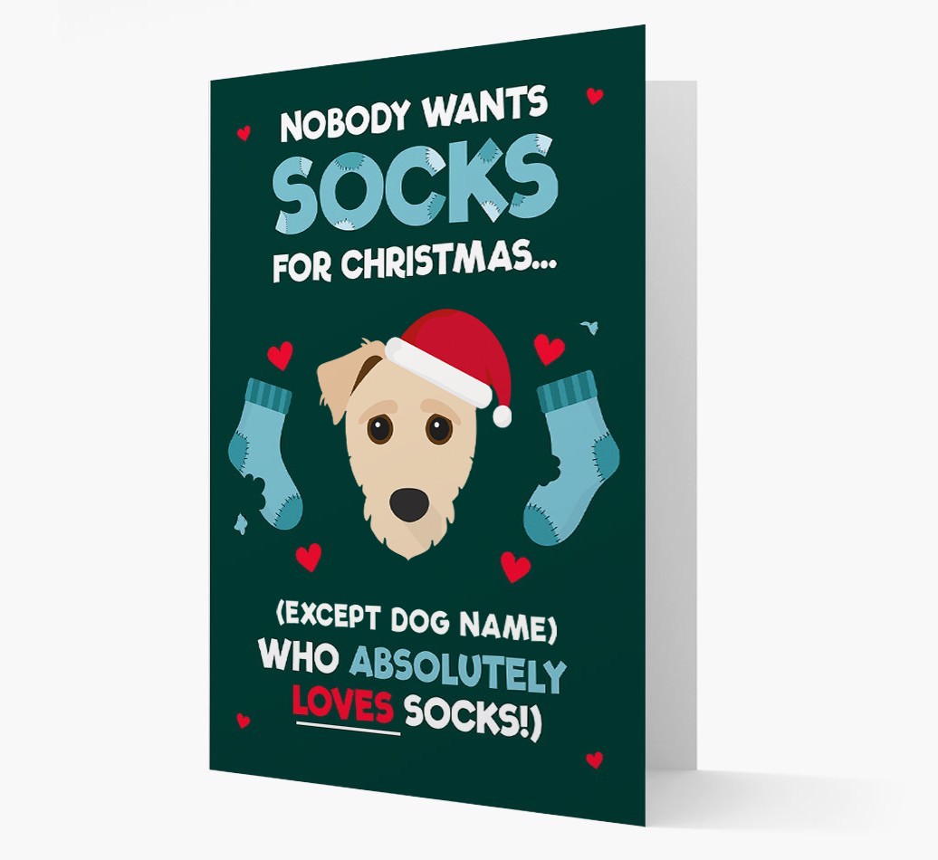 'Nobody Wants Socks for Christmas' - Personalised {breedFullName} Christmas Card