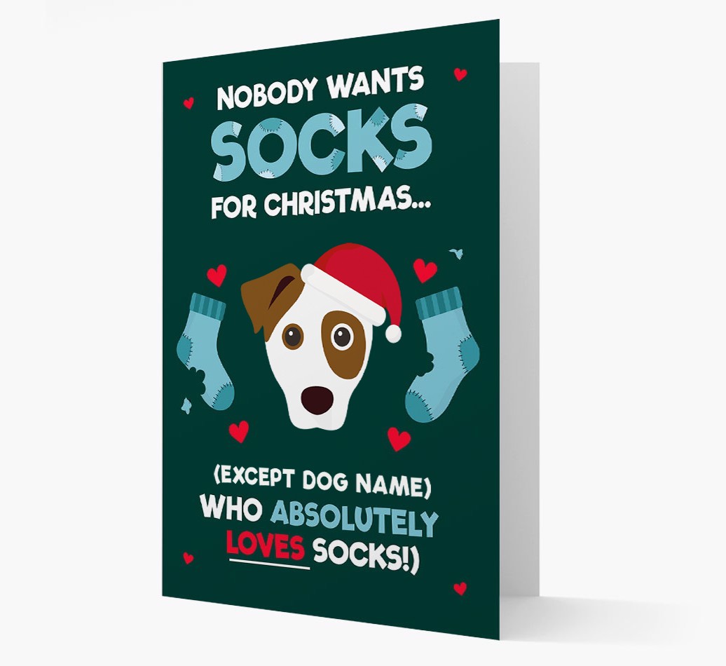'Nobody Wants Socks for Christmas' - Personalized {breedFullName} Christmas Card