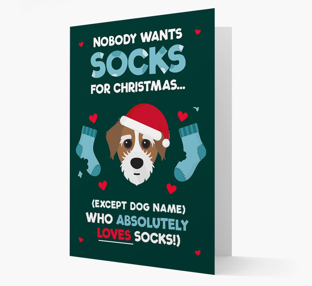 'Nobody Wants Socks for Christmas' - Personalized {breedFullName} Christmas Card
