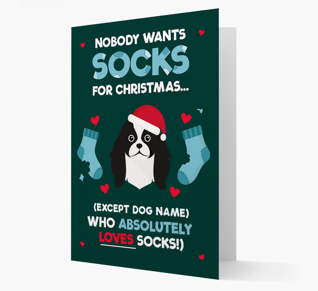 'Nobody Wants Socks for Christmas' - Personalized {breedFullName} Christmas Card