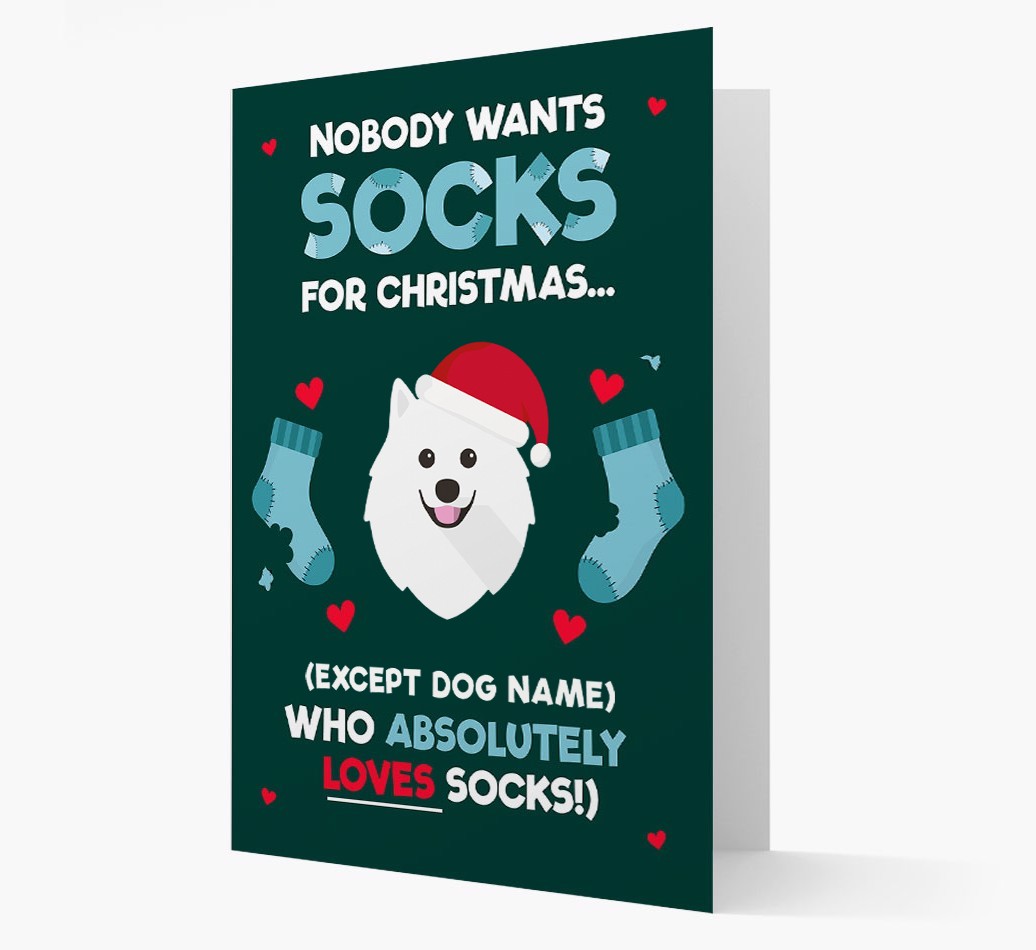 'Nobody Wants Socks for Christmas' - Personalised {breedFullName} Christmas Card