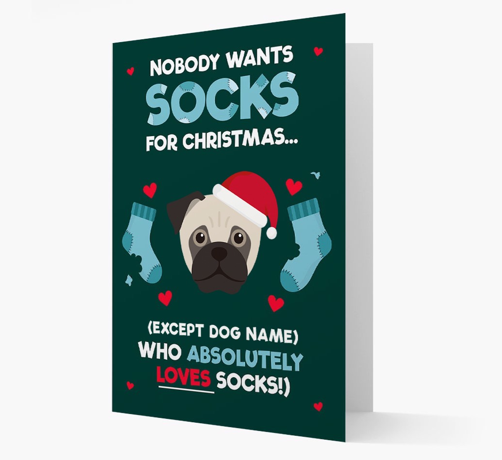 'Nobody Wants Socks for Christmas' - Personalized {breedFullName} Christmas Card