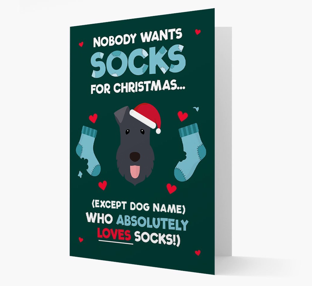 'Nobody Wants Socks for Christmas' - Personalized {breedFullName} Christmas Card