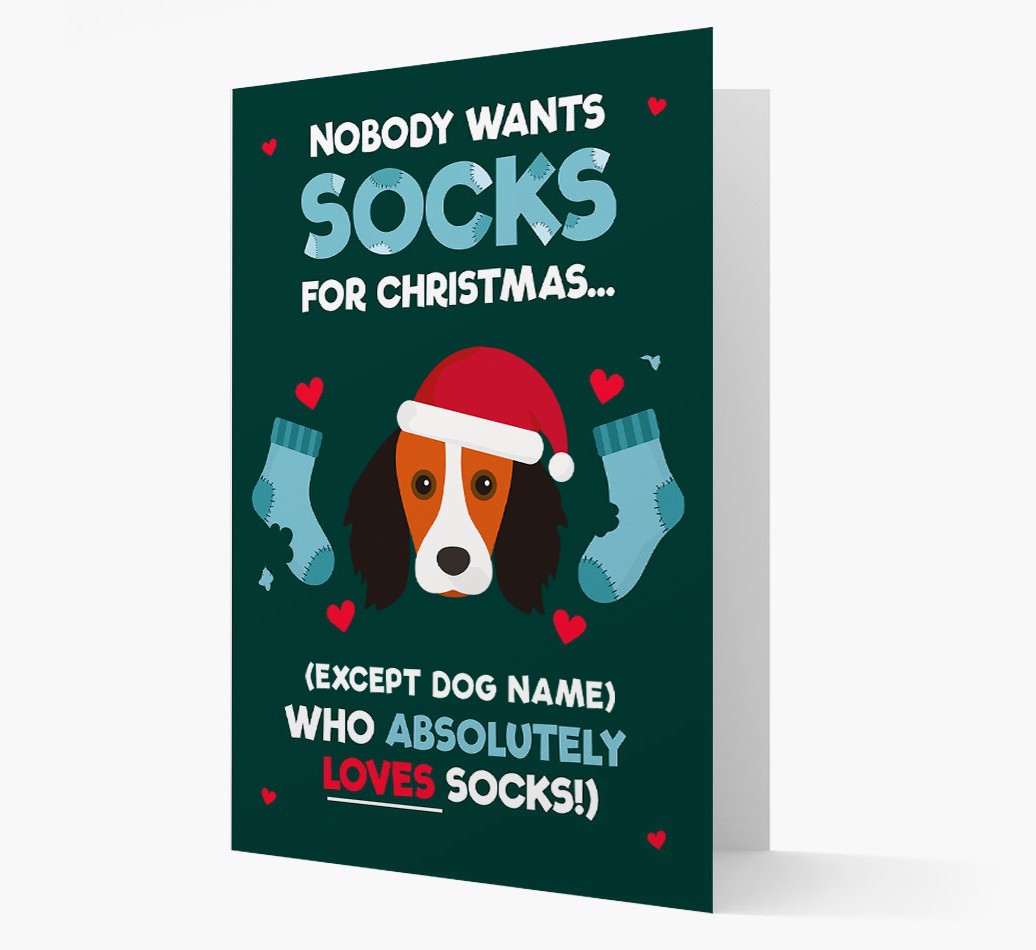 'Nobody Wants Socks for Christmas' - Personalized {breedFullName} Christmas Card