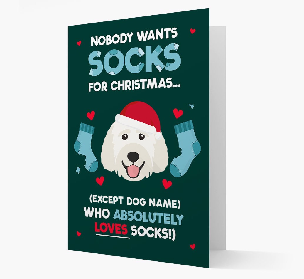 'Nobody Wants Socks for Christmas' - Personalized {breedFullName} Christmas Card