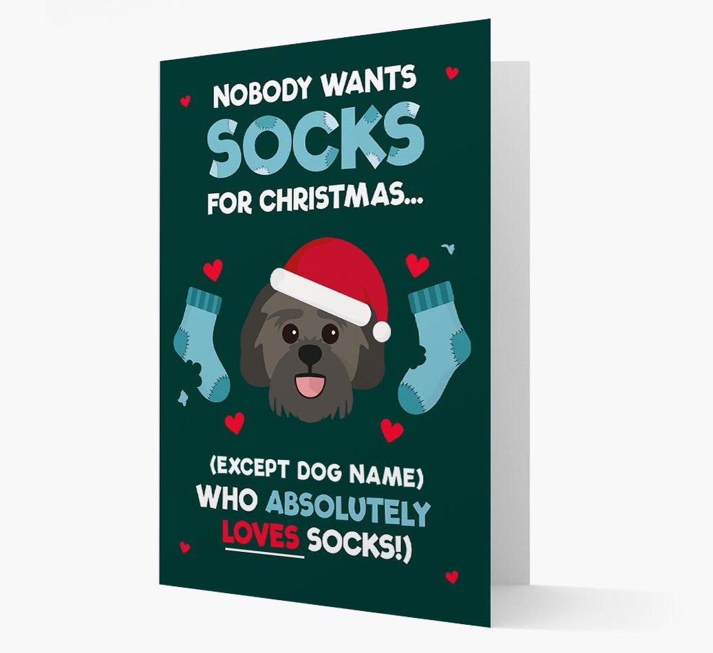 'Nobody Wants Socks for Christmas' - Personalised {breedFullName} Christmas Card