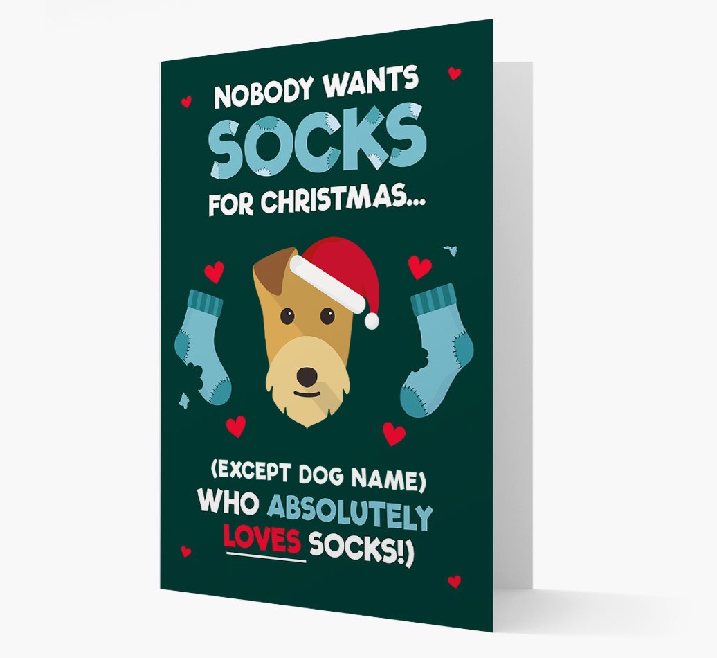 'Nobody Wants Socks for Christmas' - Personalized {breedFullName} Christmas Card