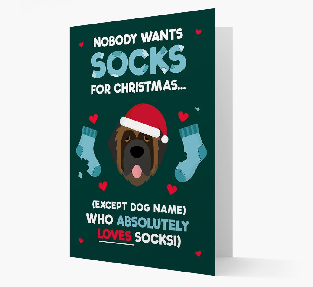 'Nobody Wants Socks for Christmas' - Personalized {breedFullName} Christmas Card