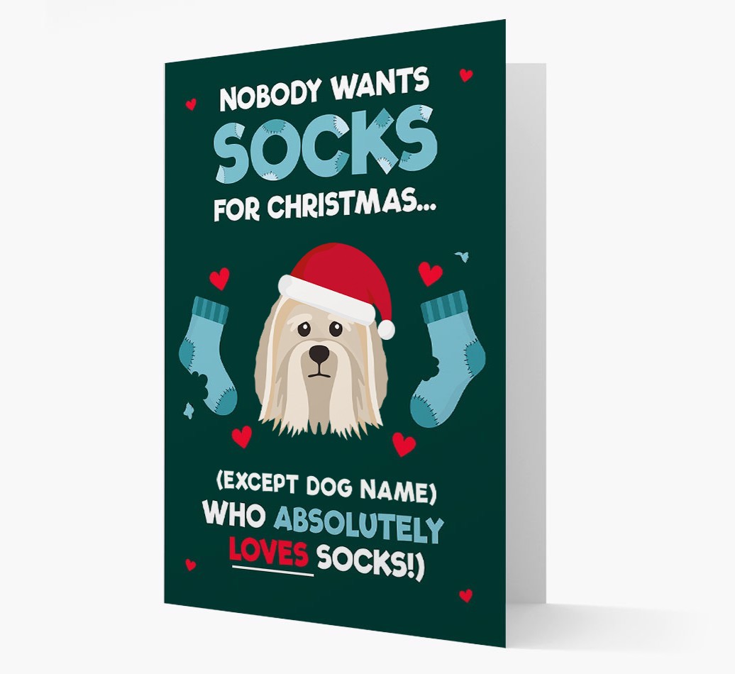'Nobody Wants Socks for Christmas' - Personalized {breedFullName} Christmas Card