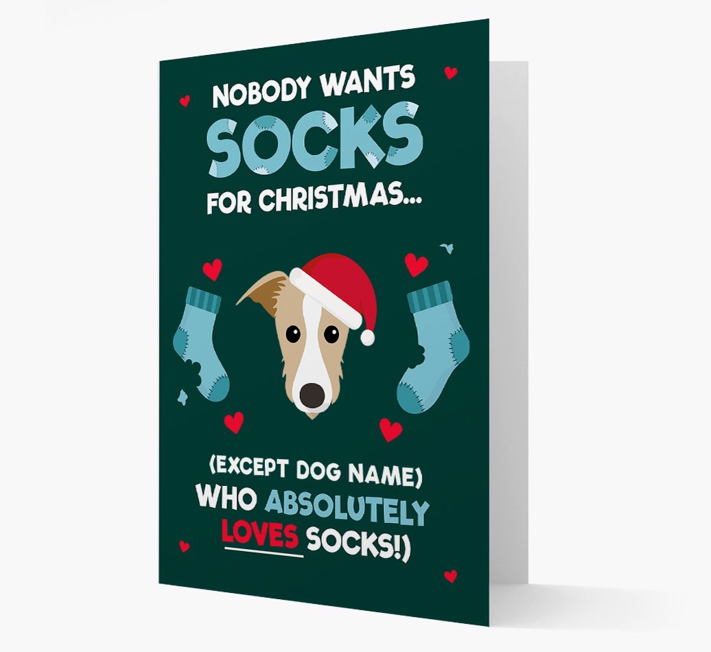 'Nobody Wants Socks for Christmas' - Personalised {breedFullName} Christmas Card