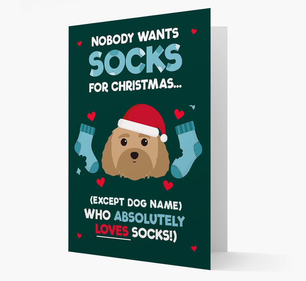 'Nobody Wants Socks for Christmas' - Personalized {breedFullName} Christmas Card