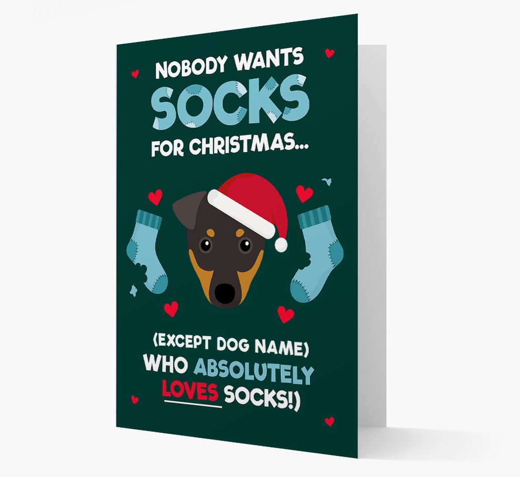 'Nobody Wants Socks for Christmas' - Personalized {breedFullName} Christmas Card