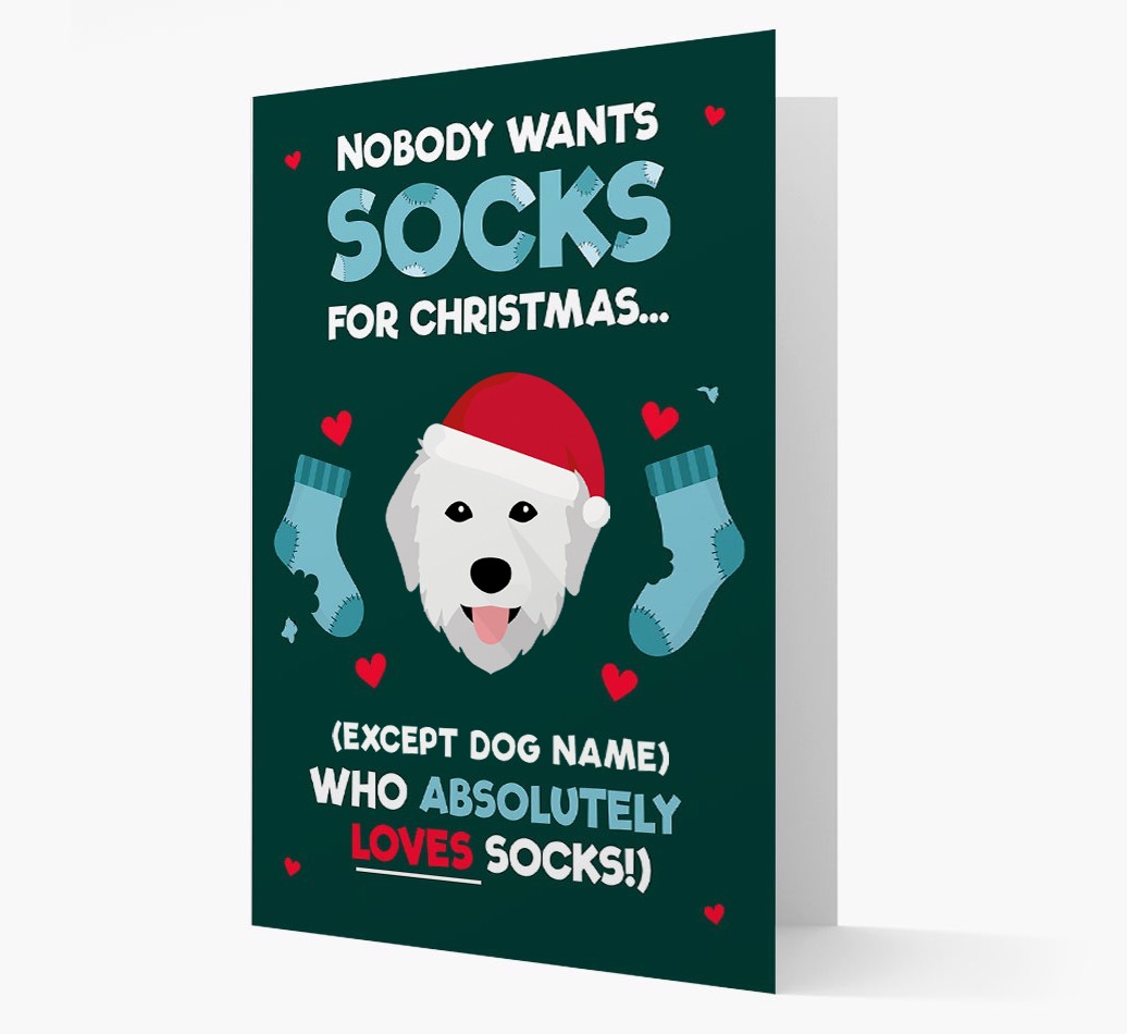 'Nobody Wants Socks for Christmas' - Personalised {breedFullName} Christmas Card
