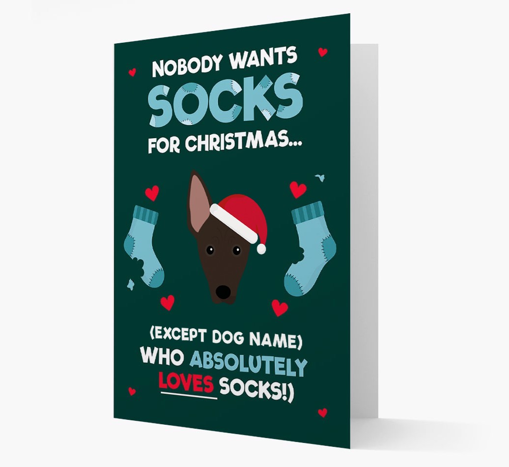 'Nobody Wants Socks for Christmas' - Personalised {breedFullName} Christmas Card