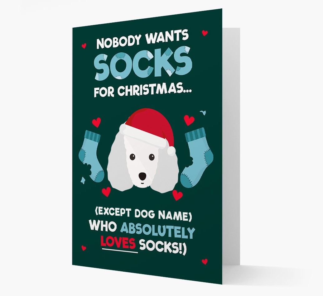 'Nobody Wants Socks for Christmas' - Personalized {breedFullName} Christmas Card