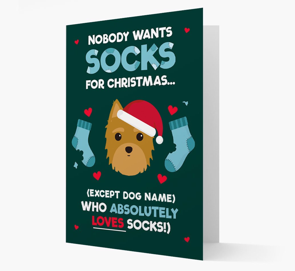 'Nobody Wants Socks for Christmas' - Personalised {breedFullName} Christmas Card