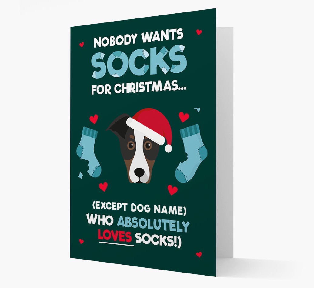 'Nobody Wants Socks for Christmas' - Personalized {breedFullName} Christmas Card