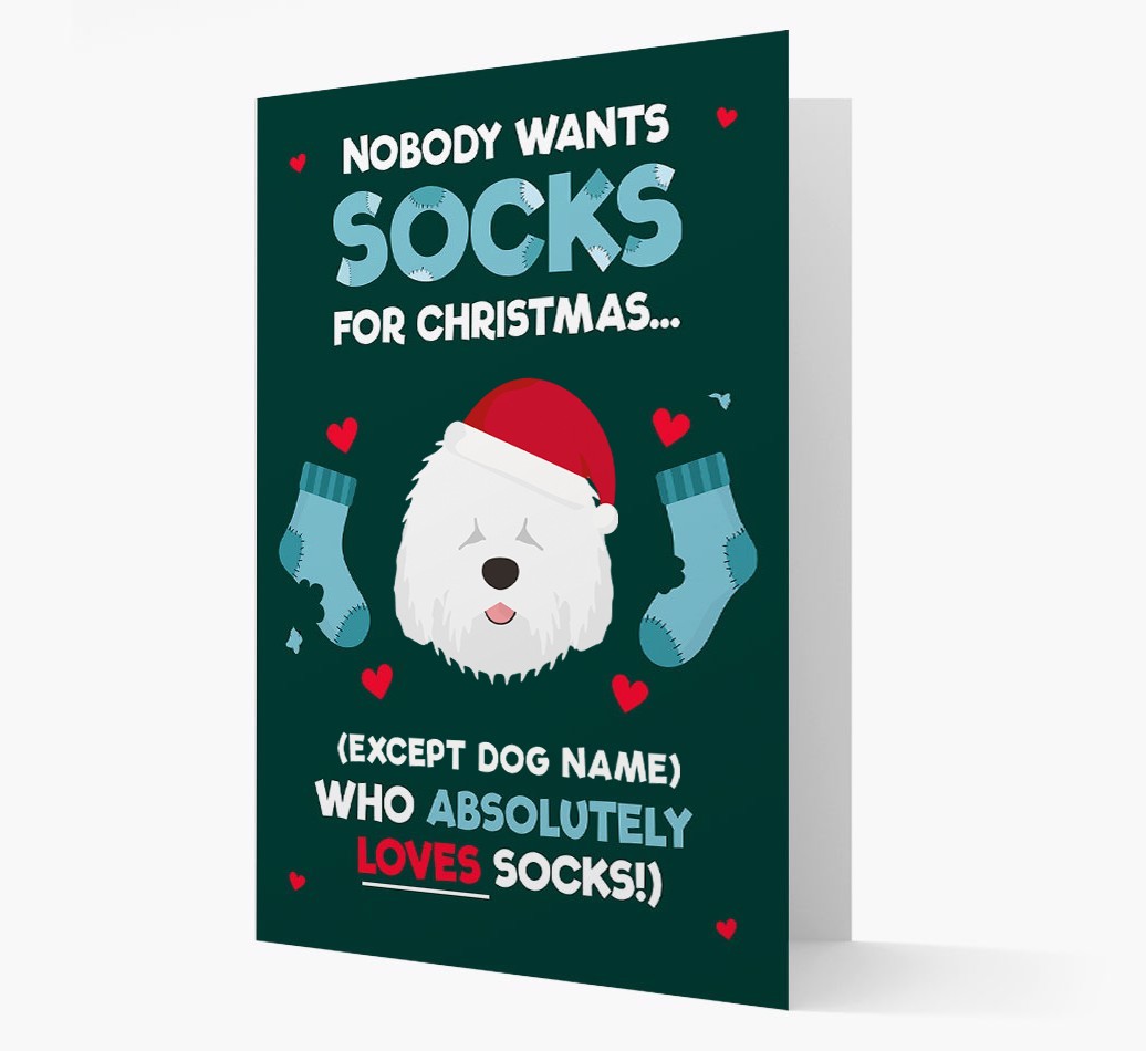 'Nobody Wants Socks for Christmas' - Personalised {breedFullName} Christmas Card