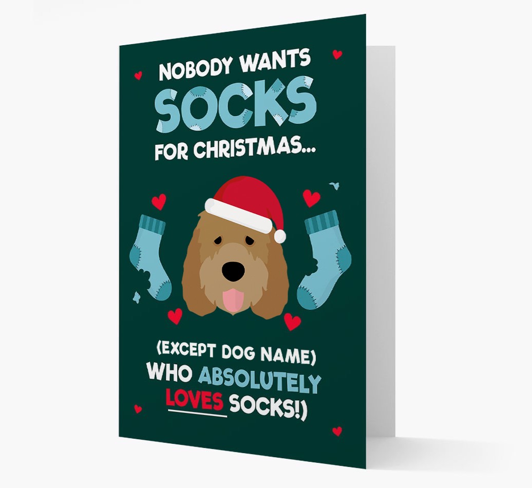 'Nobody Wants Socks for Christmas' - Personalized {breedFullName} Christmas Card
