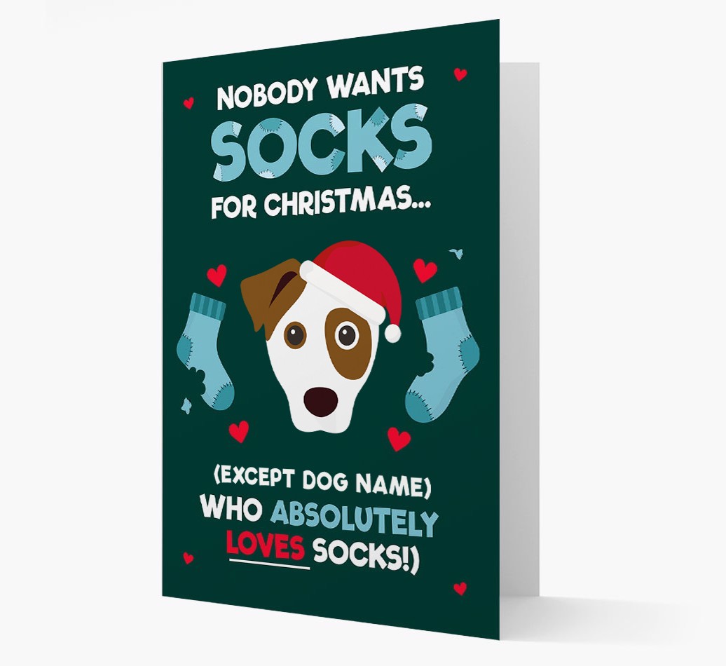 'Nobody Wants Socks for Christmas' - Personalized {breedFullName} Christmas Card