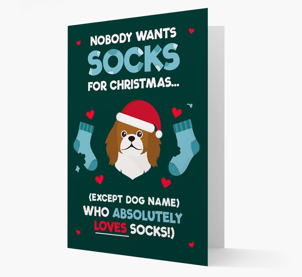 'Nobody Wants Socks for Christmas' - Personalized {breedFullName} Christmas Card