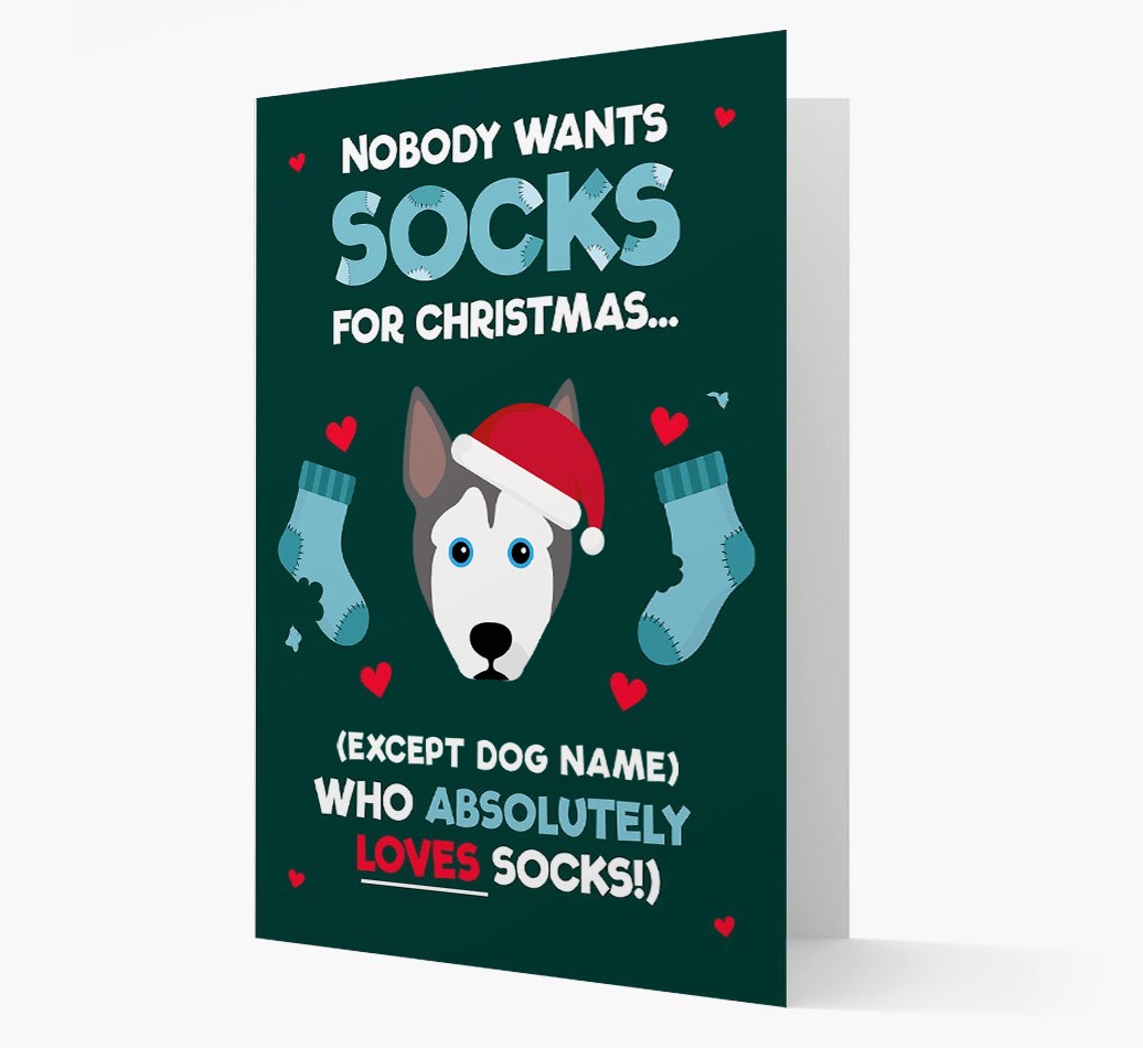 'Nobody Wants Socks for Christmas' - Personalised {breedFullName} Christmas Card