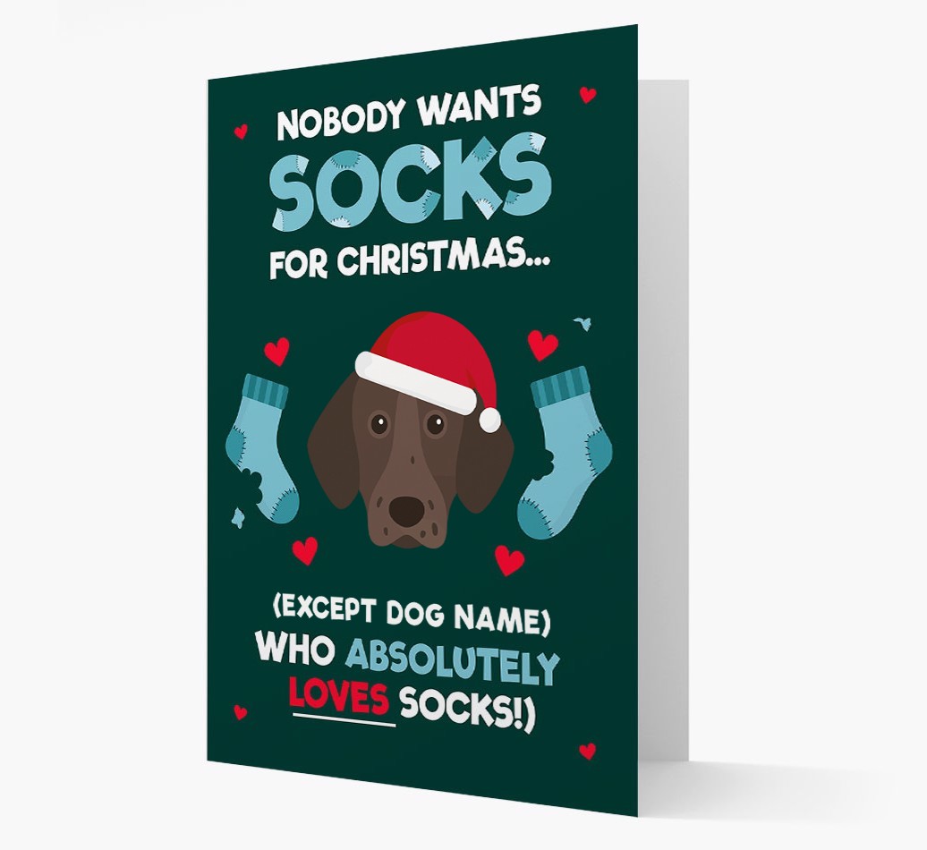 'Nobody Wants Socks for Christmas' - Personalized {breedFullName} Christmas Card