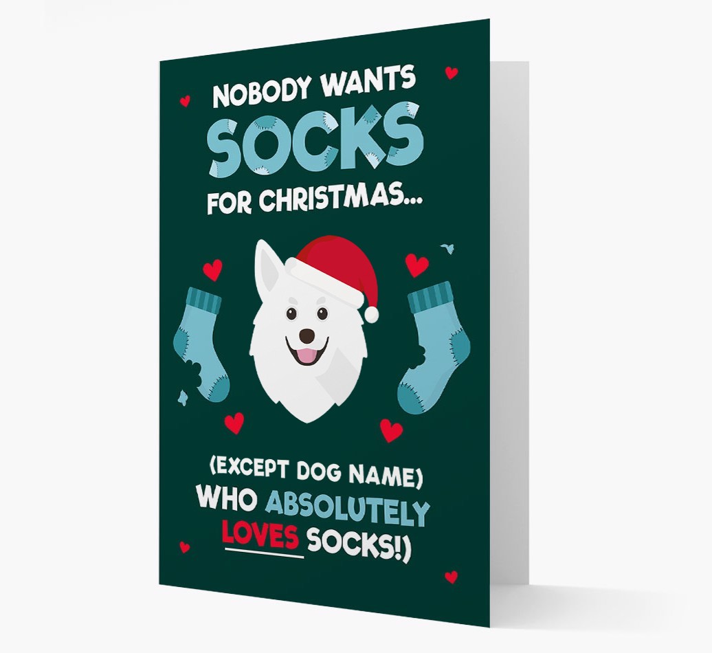 'Nobody Wants Socks for Christmas' - Personalized {breedFullName} Christmas Card