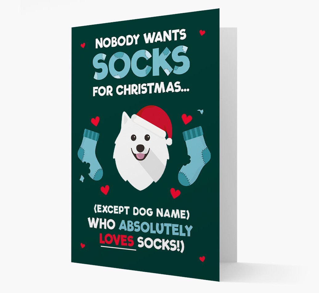 'Nobody Wants Socks for Christmas' - Personalised {breedFullName} Christmas Card