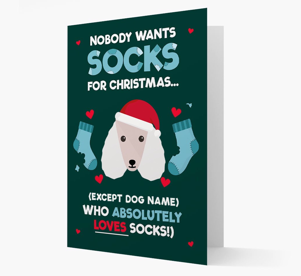 'Nobody Wants Socks for Christmas' - Personalized {breedFullName} Christmas Card
