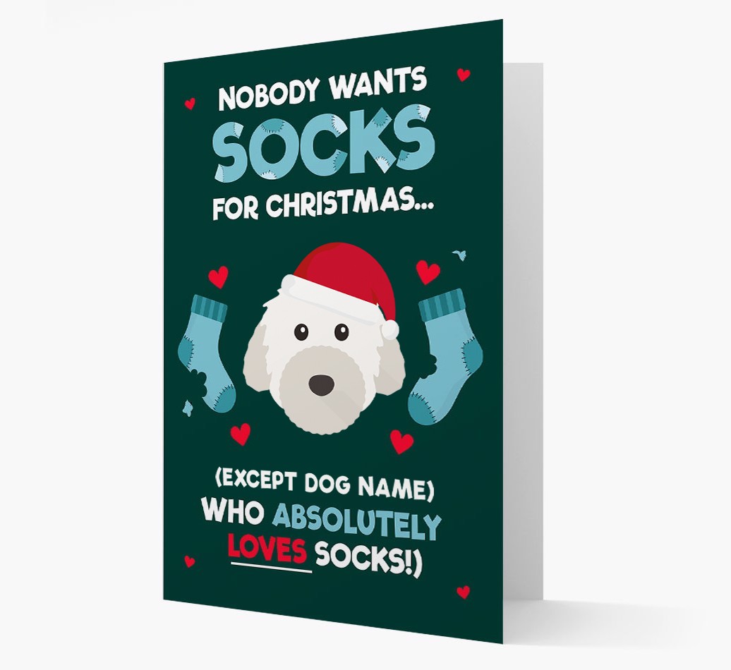 'Nobody Wants Socks for Christmas' - Personalized {breedFullName} Christmas Card